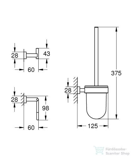 Grohe ESSENTIALS CUBE VÁROSI FÜRDŐSZOBAI KIEGÉSZÍTŐK SZETT 3 AZ 1-BEN 40757001