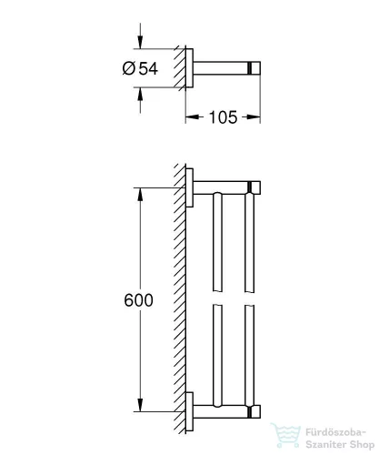 Grohe ESSENTIALS 65,4 cm-es dupla törölközőtartó,Warm Sunset 40802DA1