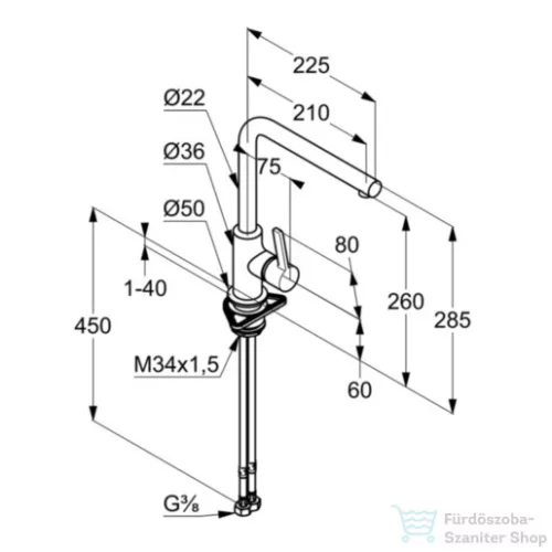 Kludi L-INE S egykaros mosogatócsap NA 15 408030575