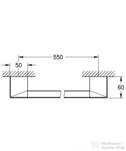 Grohe SELECTION CUBE 60 cm-es kapaszkodó/törölközőtató,króm 40807000