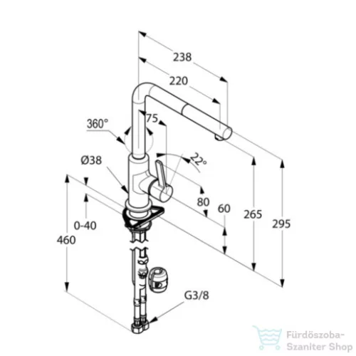 Kludi L-INE S egykaros mosogatócsap NA 15 408510575