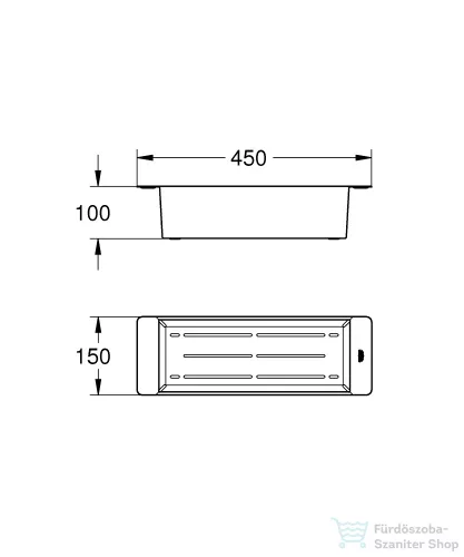 Grohe 45x15x10 cm-es szűrőedény,Brushed Hard Graphite 40852AL0