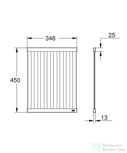 Grohe 45x34,8 cm-es rozsdamentes csepegtető,Rozsdamentes acél 40856SD0