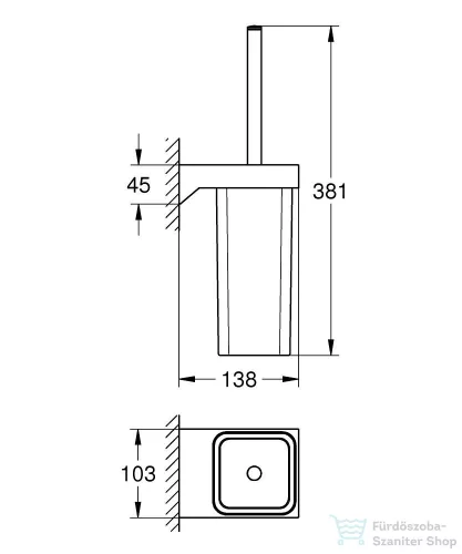 Grohe SELECTION CUBE fali wc kefe,40857000