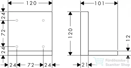 Hansgrohe Axor ShowerSolutions 120/120 polc alaptest nélkül, szálcsiszolt bronz 40872140