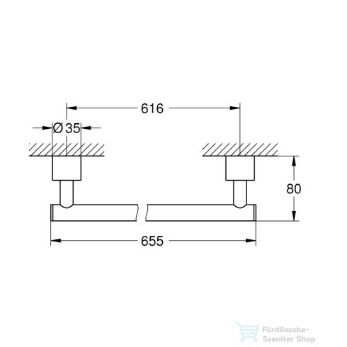 Grohe ATRIO 65,5 cm-es törölközőtartó,Supersteel 40889DC0