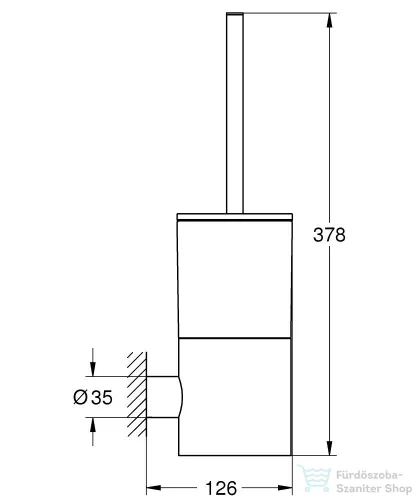 Grohe ATRIO fali wc kefe tartó,Króm 40892000