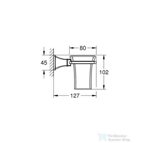 Grohe GRANDERA fali pohártartó kerámia pohárral,króm 40909000