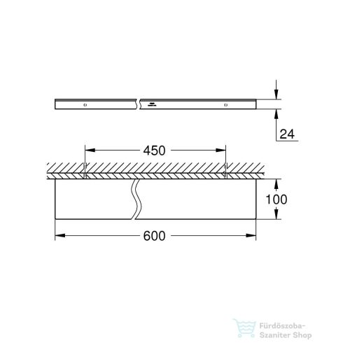 Grohe ALLURE 60x10 cm-es üvegpolc,Króm 40965001