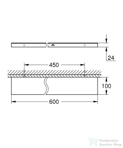 Grohe ALLURE 60x10 cm-es üvegpolc,Hard Graphite 40965A01