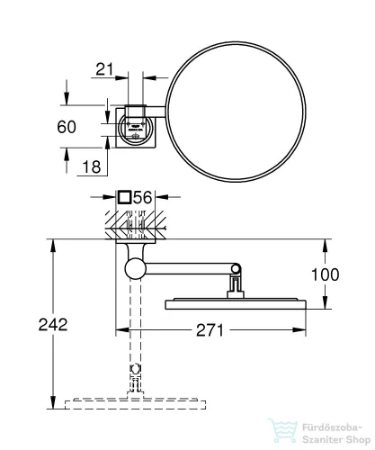 Grohe Allure kozmetikai tükör, szálcsiszolt cool sunrise 40967GN1