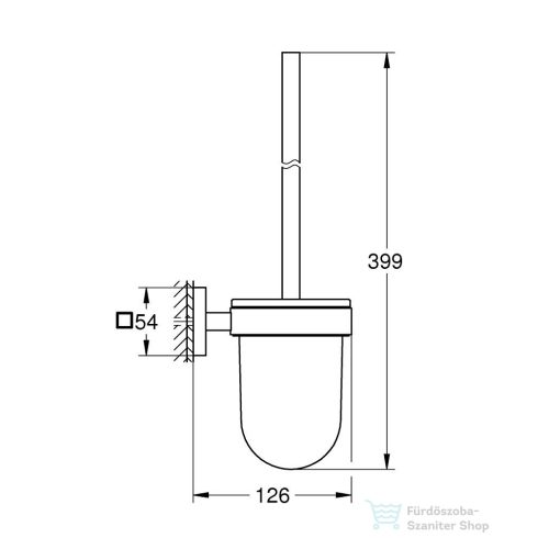 Grohe START CUBE fali wc kefe tartó,matt fekete 409772430