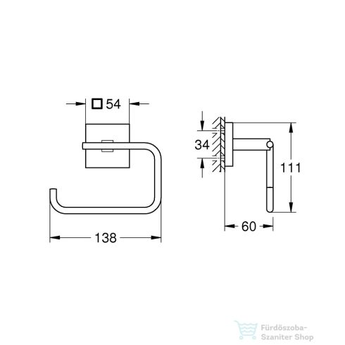 Grohe START CUBE fali wc papír tartó tartó,króm 40978000
