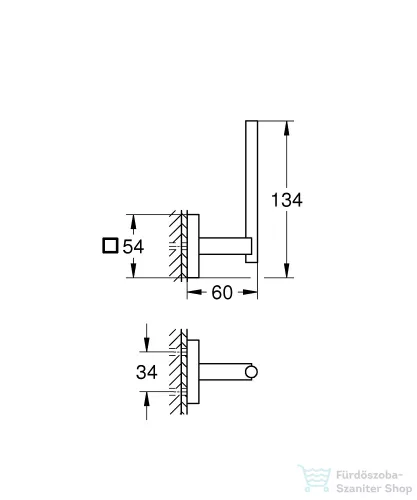Grohe START CUBE fali pót wc papír tartó tartó,Supersteel 40979DC0