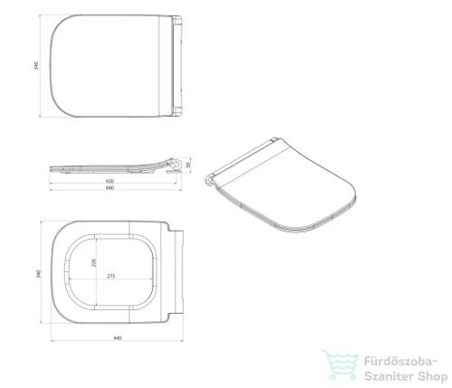 Sapho VEA SLIM WC-ülőke,Soft Close, Easy take (40Z10200I)