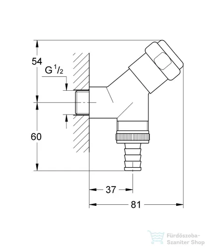Grohe EGGEMANN WAS® tömlővéges kifolyószelep,1/2",króm 41010000