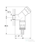 Grohe Eggemann WAS® tömlővéges kifolyószelep,1/2",króm 41015000