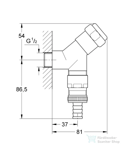 Grohe Eggemann WAS® tömlővéges kifolyószelep,1/2",króm 41015000