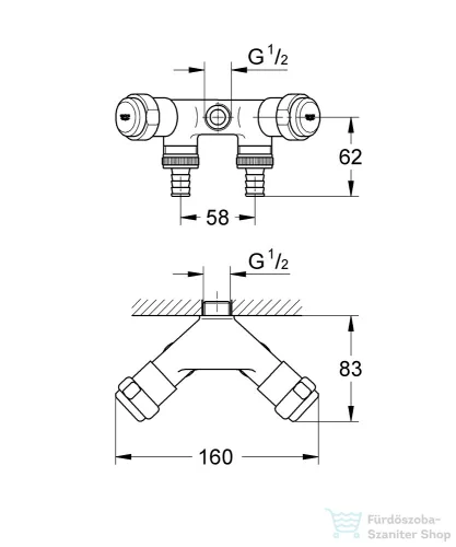 Grohe EGGEMANN WAS® tömlővéges duplaszelep 1/2",króm 41020000