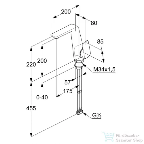 Kludi AMEO egykaros mosdó csaptelep, leeresztő nélkül, króm 410240575