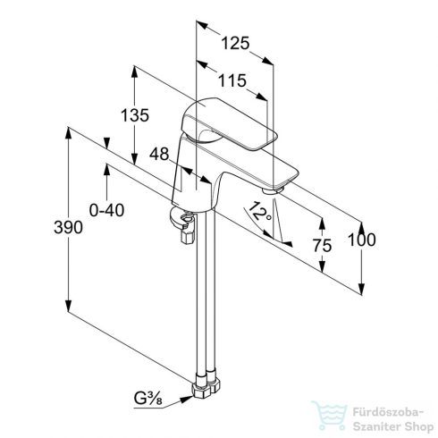 Kludi AMEO egykaros mosdó csaptelep, leeresztő nélkül, króm 410280575