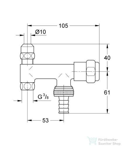 Grohe EGGEMANN WAS® tömlővéges szelep sarokszelepre 3/8",króm 41030000