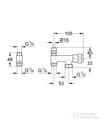 Grohe EGGEMANN WAS® tömlővéges szelep sarokszelepre 3/8",króm 41031000