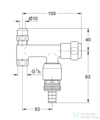 Grohe EGGEMANN WAS® tömlővéges szelep sarokszelepre 1/2",króm 41033000