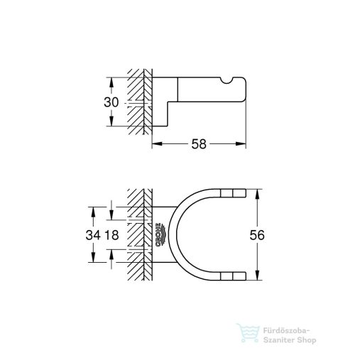 Grohe SELECTION dupla akasztó/fürdőköpeny tartó,króm 41049000