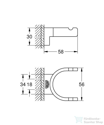 Grohe SELECTION dupla akasztó/fürdőköpeny tartó,Brushed Hard Graphite 41049AL0