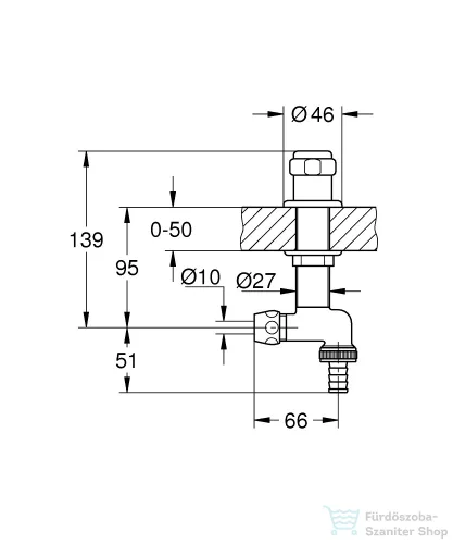 Grohe EGGEMANN WAS® mosdószelep munkalap átvezetéssel,1/2",króm 41050000