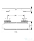 Grohe SELECTION 60 cm-es törölközőtartó gyűrű/tartókonzol,Polished Nickel 41056BE0