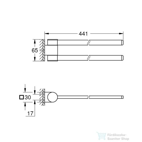 Grohe SELECTION 44 cm-es dupla törölközőtartó,Polished Nickel 41063BE0