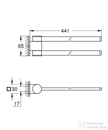 Grohe SELECTION 44 cm-es dupla törölközőtartó, Brushed Nickel 41063EN0