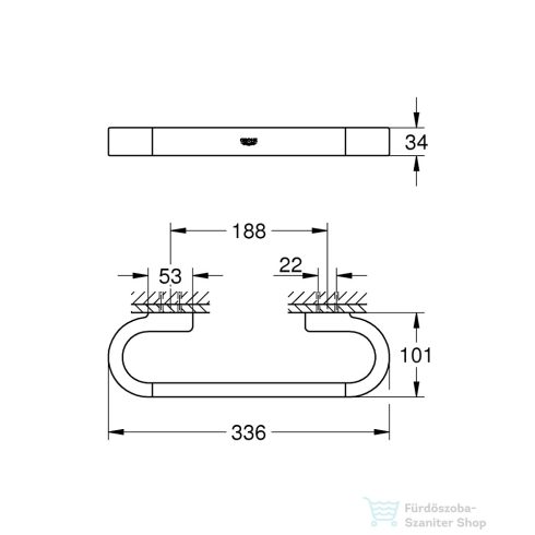 Grohe SELECTION 33,6 cm-es kapaszkodó,Brushed Hard Graphite 41064AL0