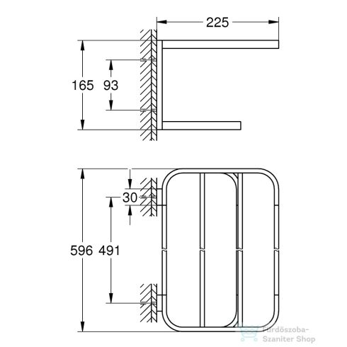 Grohe SELECTION 59,6x22,5x16,5 cm-es törölközőtartó polc,Brushed Warm Sunset 41066DL0