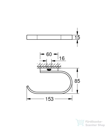 Grohe SELECTION fali wc papír tartó,Hard Graphite 41068A00