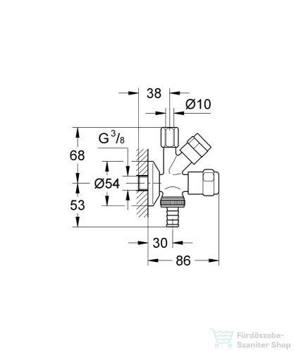 Grohe EGGEMANN WAS® sarokszelep 3/8",króm 41070000
