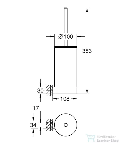 Grohe SELECTION fali wc kefe tartó,Polished Nickel 41076BE0