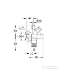 Grohe EGGEMANN WAS® kombinált sarokszelep 1/2",króm 41082000