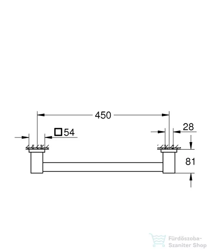 Grohe START CUBE 50,4 cm-es kapaszkodó,matt fekete 410952430