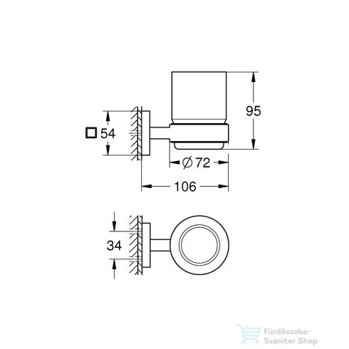 Grohe START CUBE fali fogkefetartó pohár,matt fekete 410972430