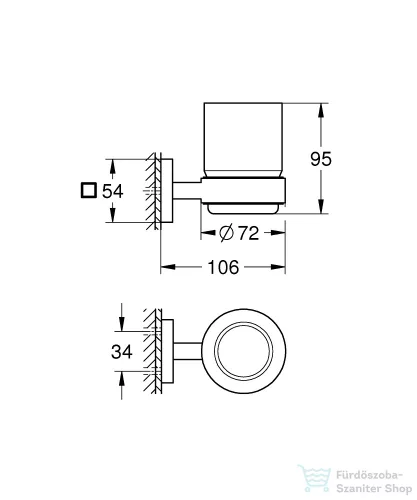 Grohe START CUBE fali fogkefetartó pohár,Supersteel 41097DC0