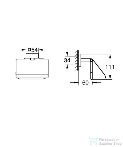 Grohe START CUBE fedeles wc-papír tartó,matt fekete 411022430