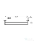 Grohe START CUBE 65,4 cm-es dupla törölközőtartó,matt fekete 411042430