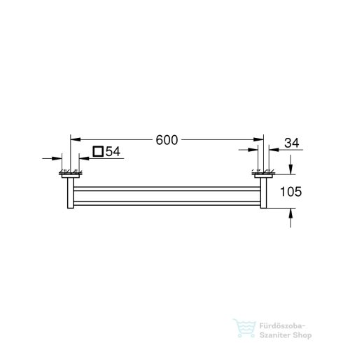 Grohe START CUBE 65,4 cm-es dupla törölközőtartó,Supersteel 41104DC0
