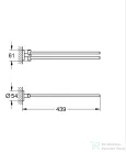 Grohe START 43,9 cm-es törölközőtartó,króm 41183000