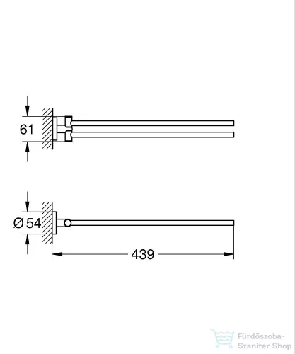 Grohe START 43,9 cm-es törölközőtartó,Supersteel 41183DC0