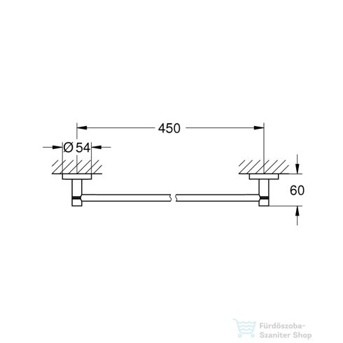 Grohe START 50,4 cm-es törölközőtartó,matt fekete 411972430