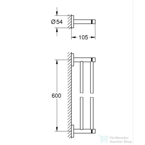 Grohe START 65,4 cm-es dupla törölközőtartó,matt fekete 412032430